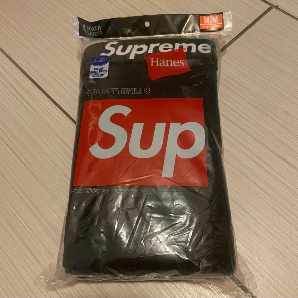 Supreme X Hanes Boxer Briefs Black Underwear M
